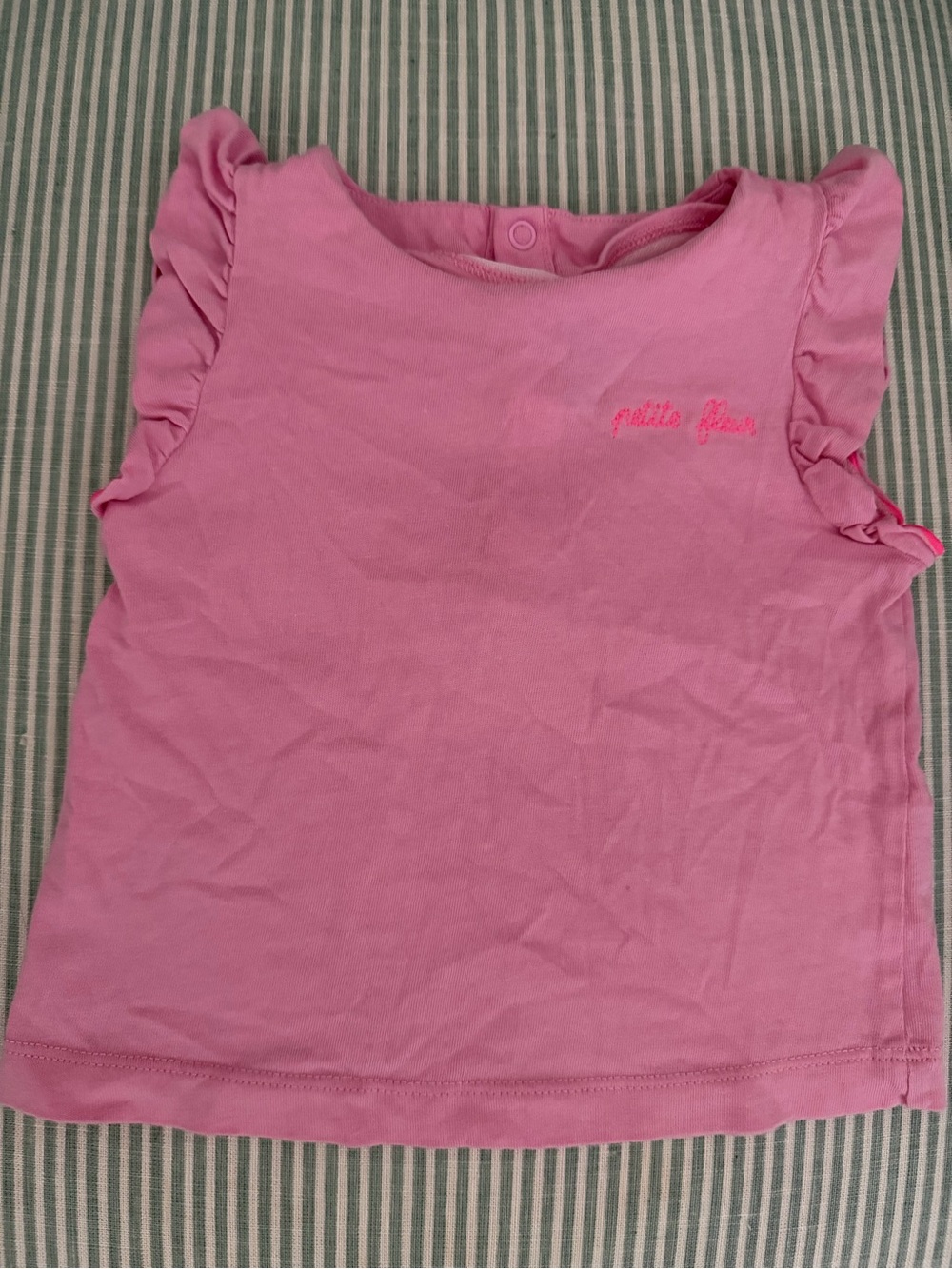 Jacadi Pink Ruffle Sleeve Tank Top